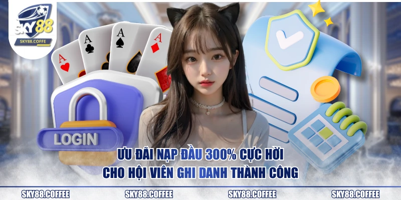 Ưu đãi nạp đầu 300% cực hời cho hội viên ghi danh thành công